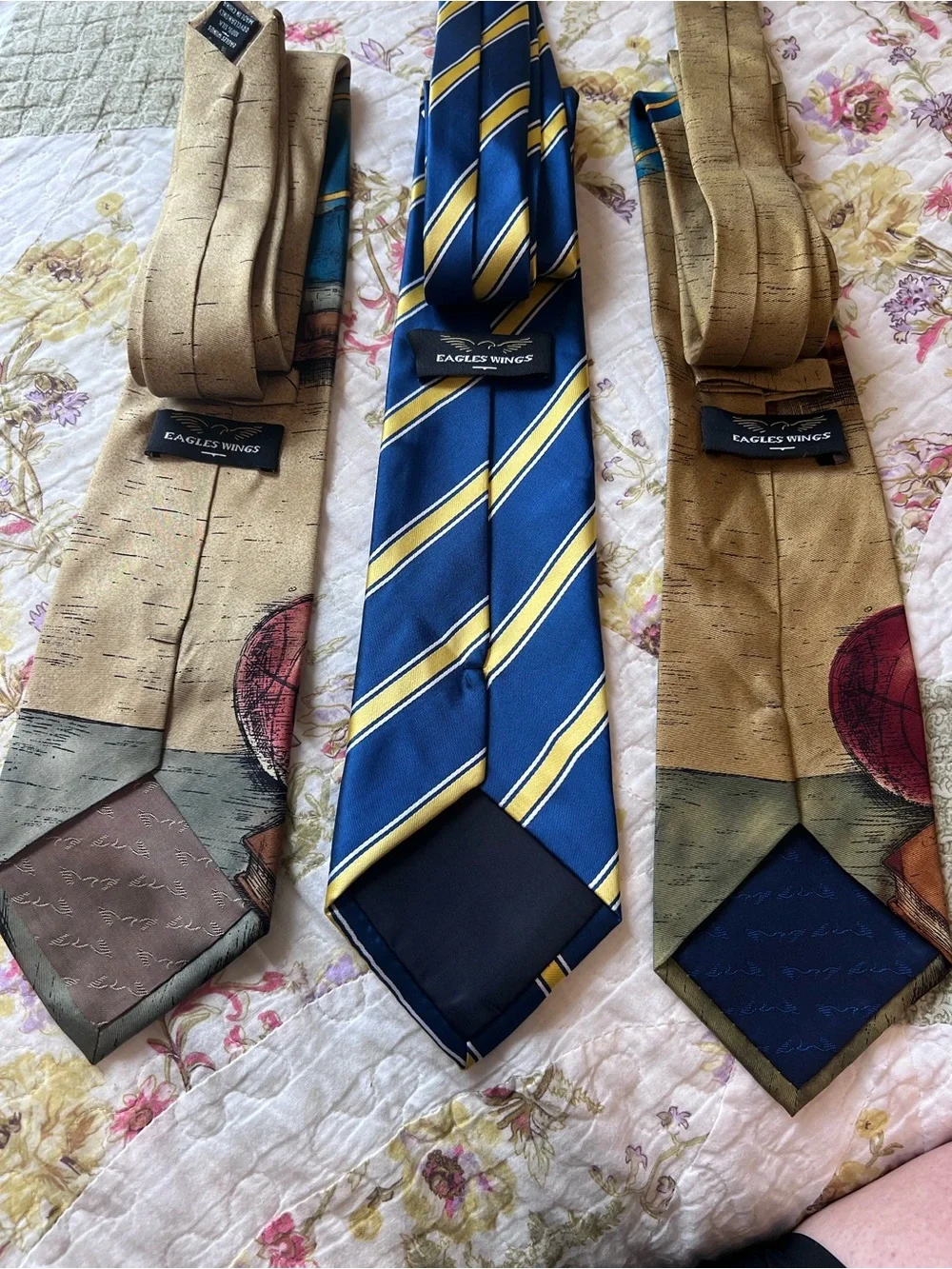 WVU Mountaineers Eagles Wings Necktie Bundle 3pc Lot